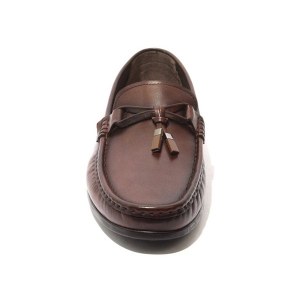 ROBERTO SERPENTINI 48252a Brown Leather Tassel Moccasins Loafers